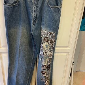 Negro Leagues Baseball Museum Men’s Jeans Sz 40x32 Logo Button Patches NWT